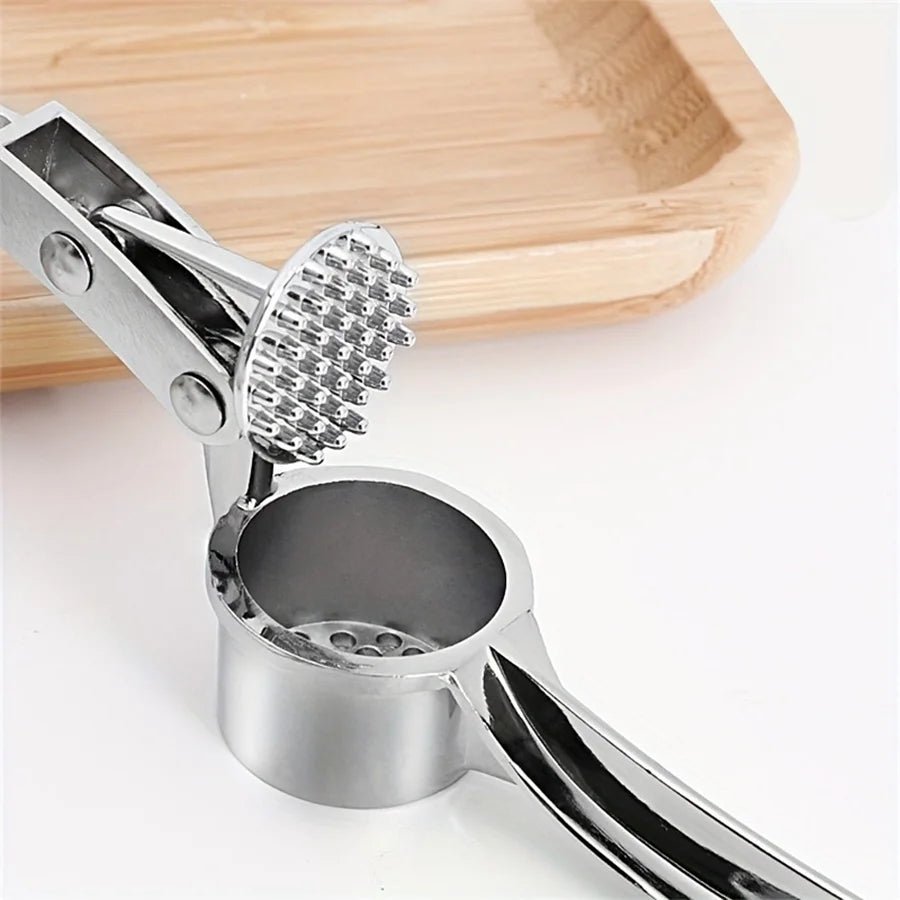 Commercial Heavy Duty Garlic Press & Multi-Tool. 18cm, Aluminum, Restaurant Durable - Lovies Kitchenwares