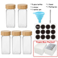 5Pcs Glass Organizer Kitchen Favorite Spice Jar Set With Bamboo Lid