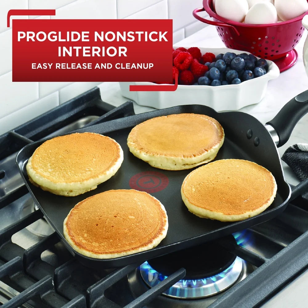 Easy Care Nonstick Griddle 11 Inch Thermo-Spot Technology Even Heat Base Comfortable Grip Dishwasher Safe