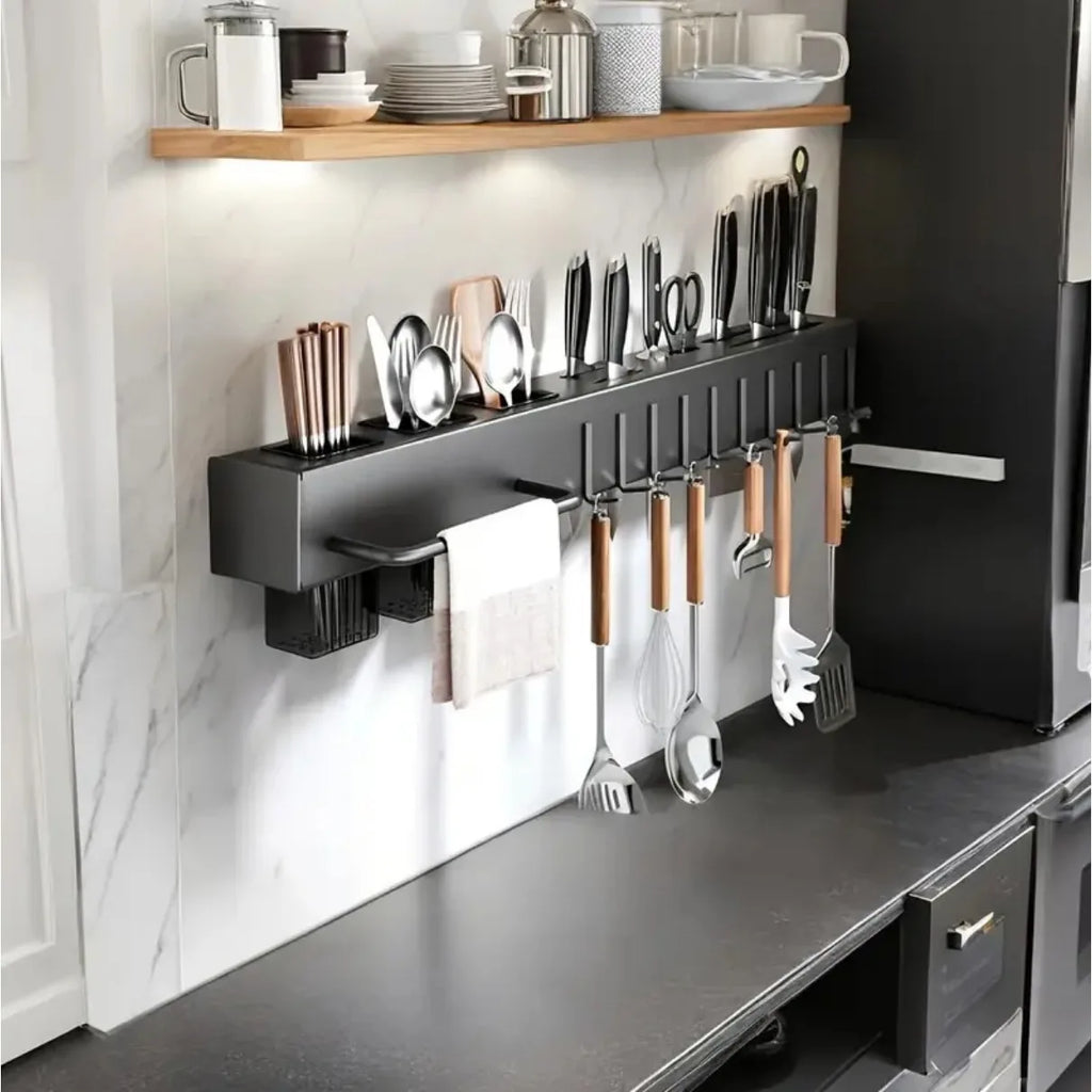 Space Saving Heavy Duty Carbon Steel Wall Mounted Kitchen Organizer For Multiple Kitchen Tools