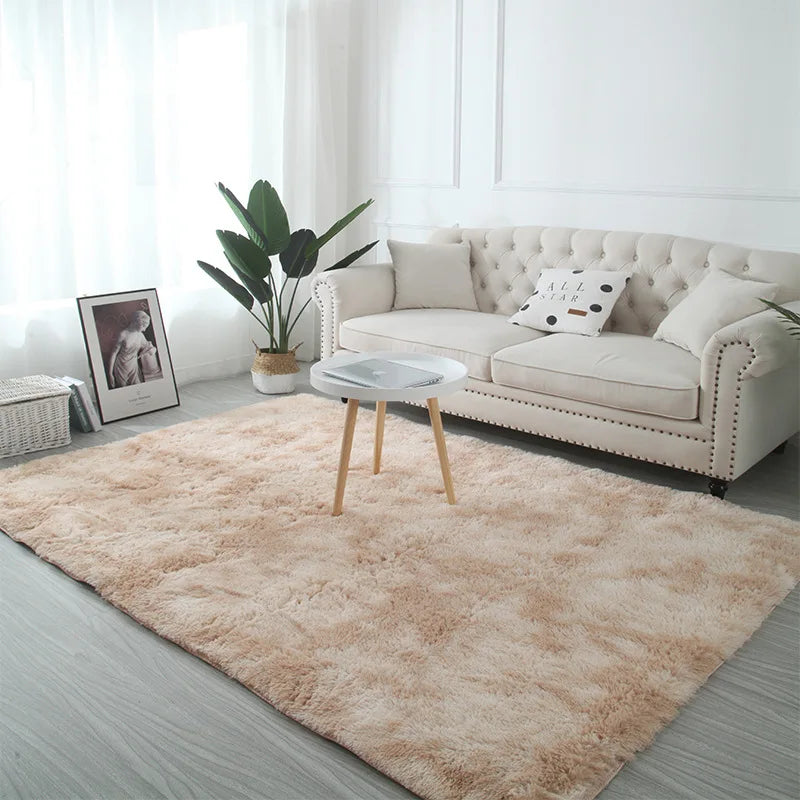 Tie-Dye Plush Carpet Non-Slip Multi-Room Decoration Soft Fluffy Home Mat