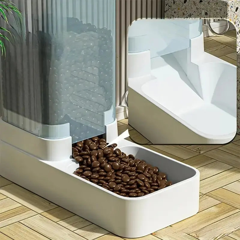 2pcs Automatic Dog Feeder and Water Dispenser with Plastic Gravity Dispenser Set