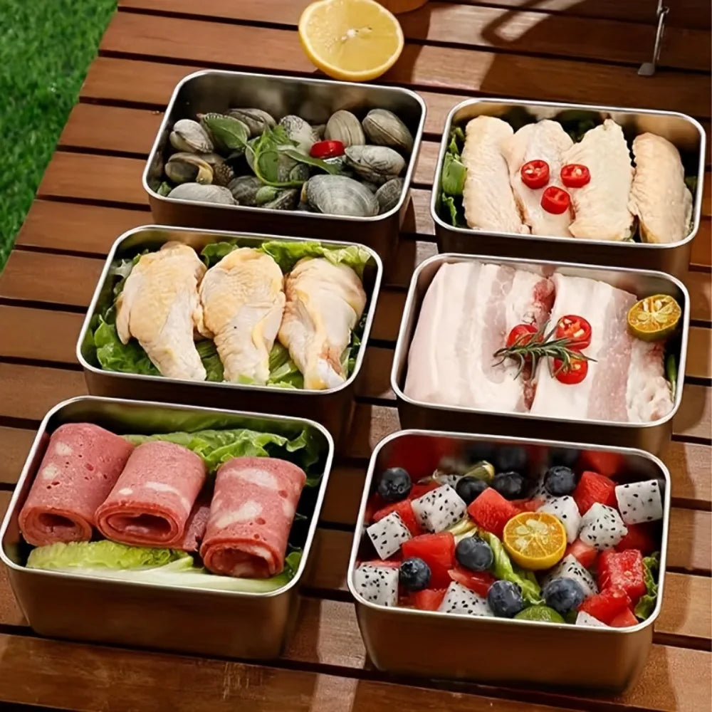 5pc Airtight Dishwasher Safe Stainless Steel Food Storage Containers Set
