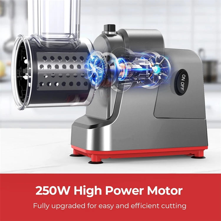 250W 5 in 1 Automatic Electric Multi-Vegetable Slicer, Shredder & Cutter