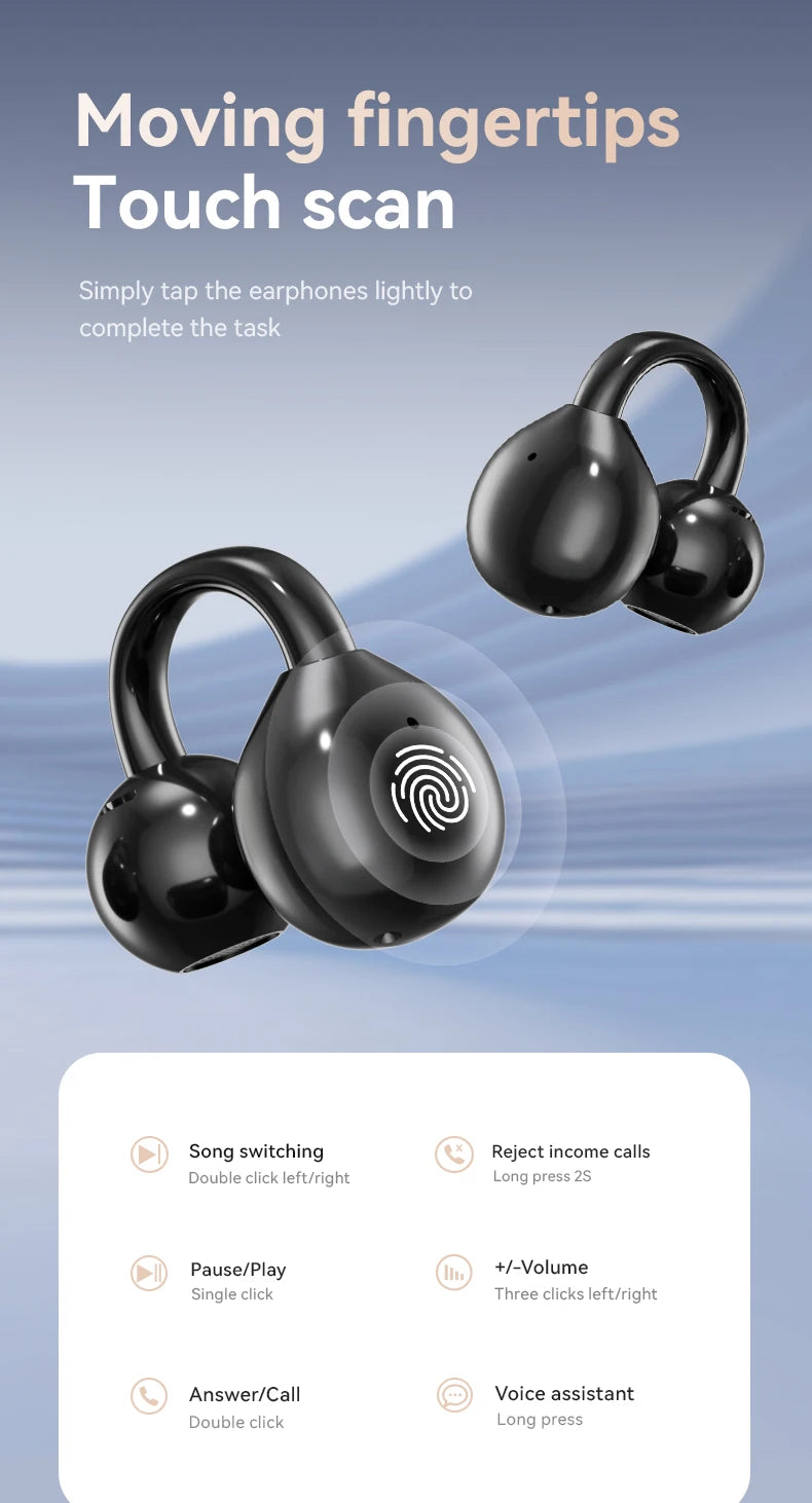Touch Screen Wireless Bluetooth Earphone 144 Languages Real-Time Translation Headphones HiFi Audio Earbuds