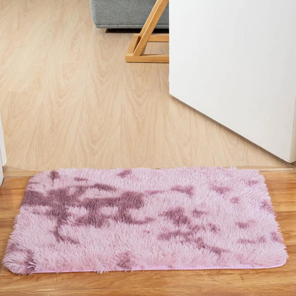 Silk Wool Rugs Multi-Room Tie-Dye Non-Slip Washable Carpet Mats