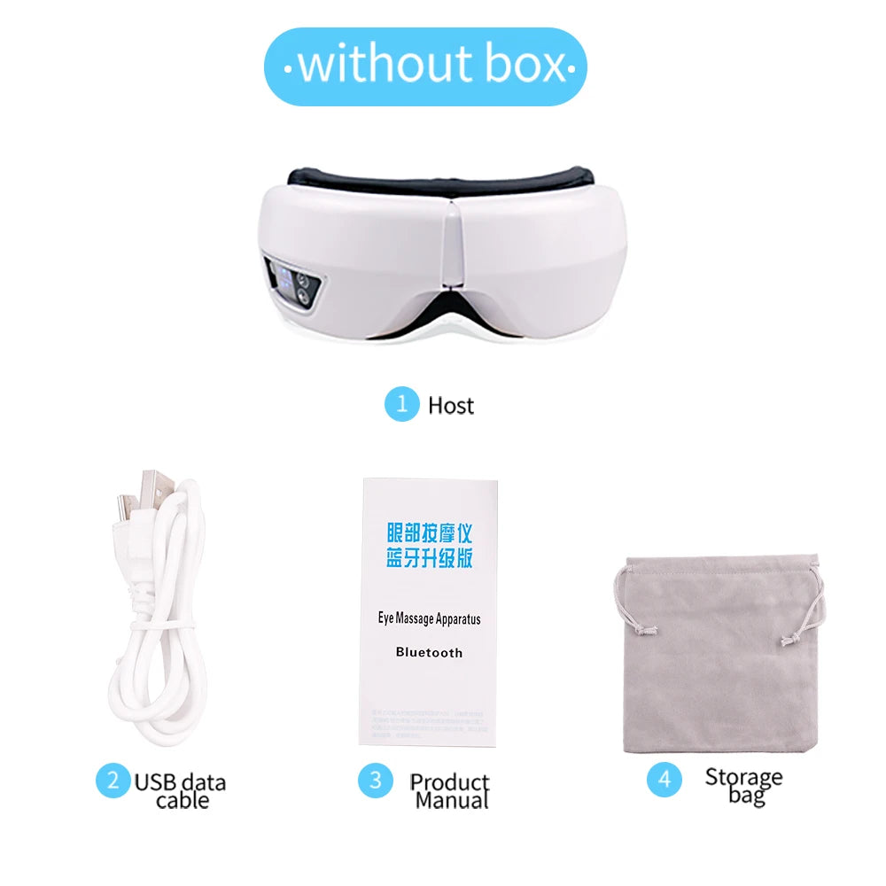 6D Smart Eye Vibrating Massager, Airbag Compress Eye Care, Bluetooth Music Ready