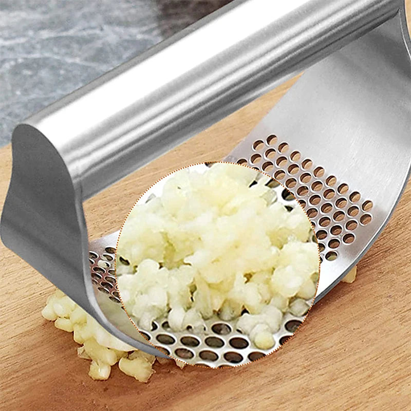 Upgraded Stainless Steel Garlic Press Squeezer & Ginger Rocker