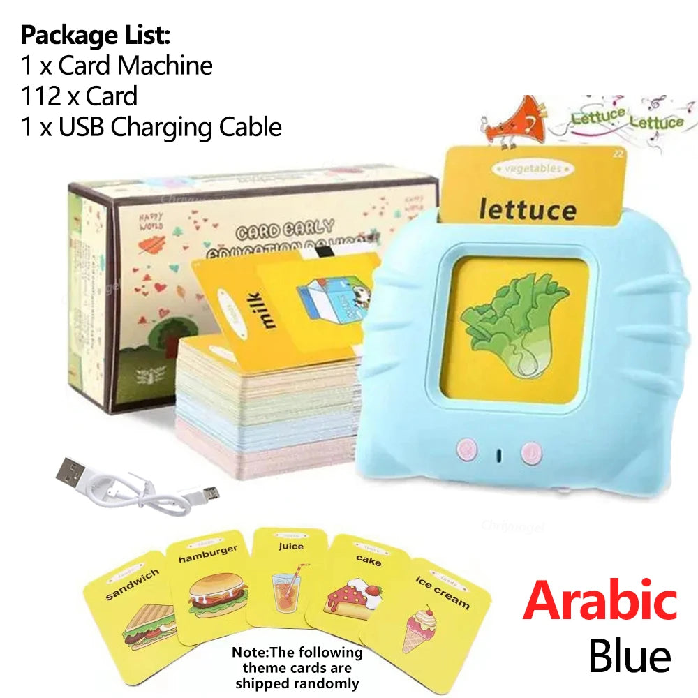 Early Education Flash Card Learning Toys Talking Flashcards for Kids Preschool English Electronic Audio Book Machine