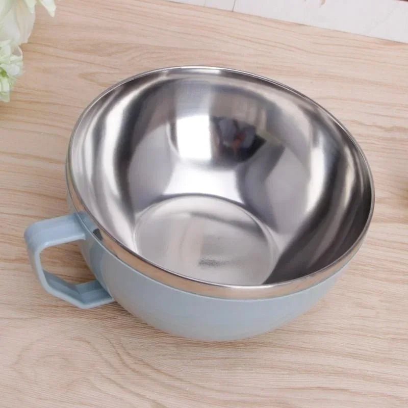 Anti-Scalding Stainless Steel Bowls with Handle and Solid Color Mixing Bowl - Lovies Kitchenwares
