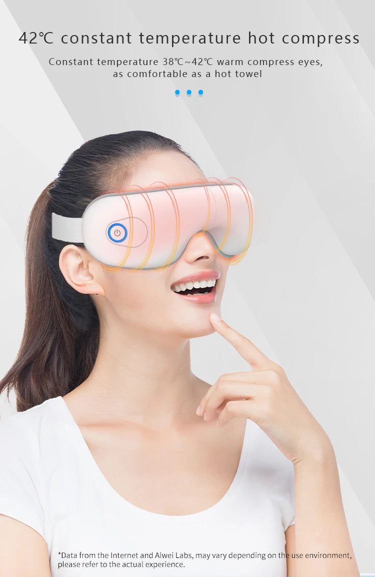Folding Eye Massager Eye Mask with Heat and Bluetooth Music Airbag