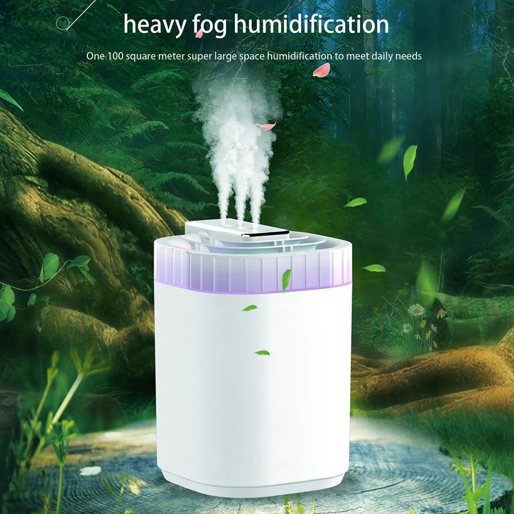 3L Ultrasonic Air Cool Mist USB Aromatic Humidifier with Night Light and 3 Nozzles