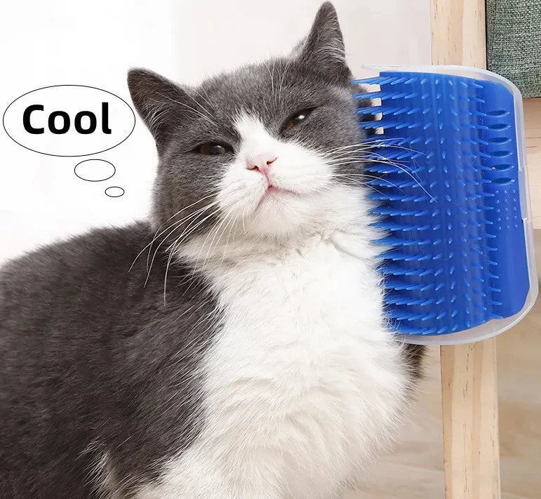 Massage Pet Cat Brush Corner Scraper Hair Remover With Removable Scratcher Comb