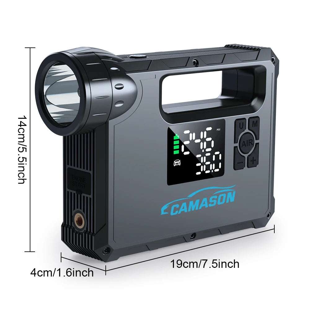 5 in 1 Car Jump Starter with air Compressor and Portable Flashlight Starting Device Power Bank Battery Automotive Booster start