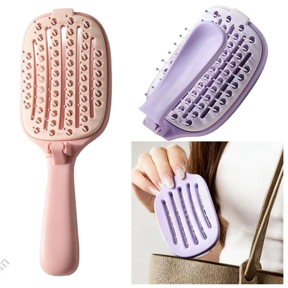 New Foldable Scalp Massaging Self-cleaning Portable Hair Brush