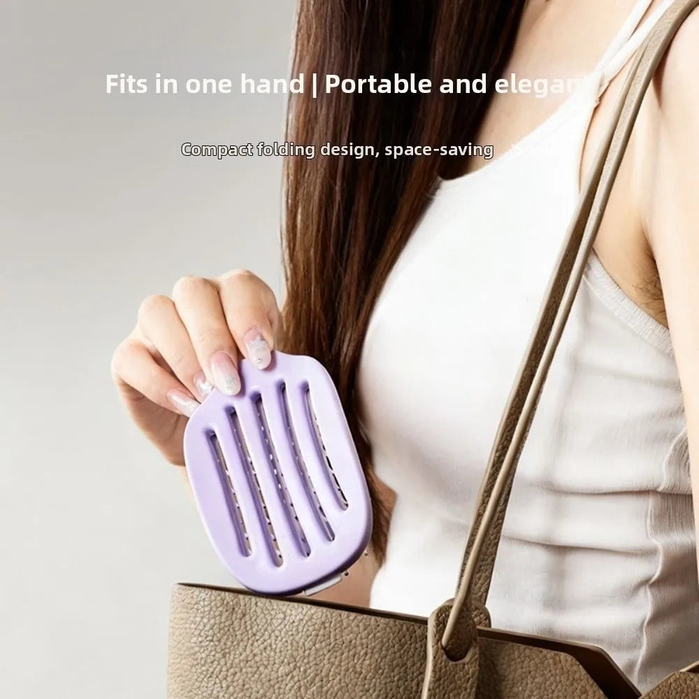 New Foldable Scalp Massaging Self-cleaning Portable Hair Brush