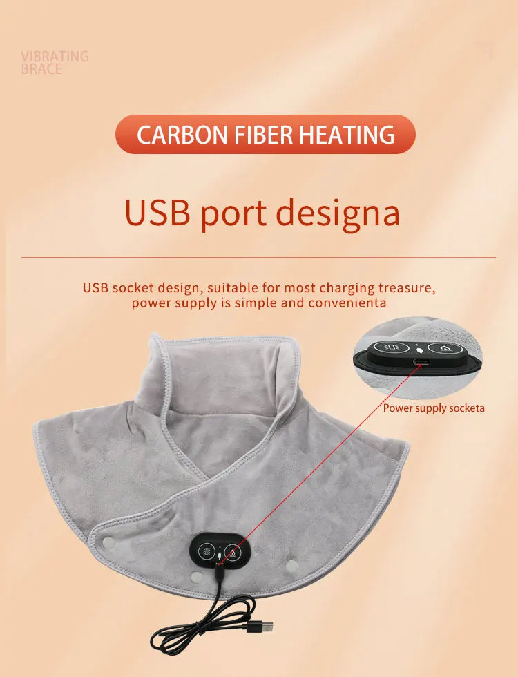 USB Electric Heating Neck & Shoulder Massager Wrap Pad