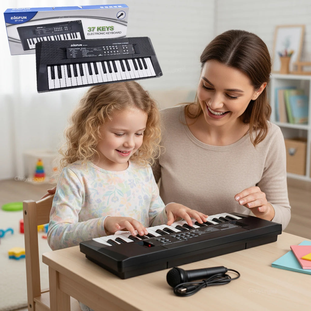 37 Keys Kids Musical Electronic Piano Organ Keyboard with Microphone And an Educational Toy