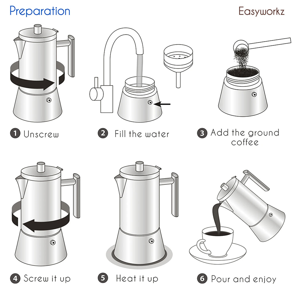 Stovetop Stainless Steel Italian Espresso Maker & an Induction Coffee Machine