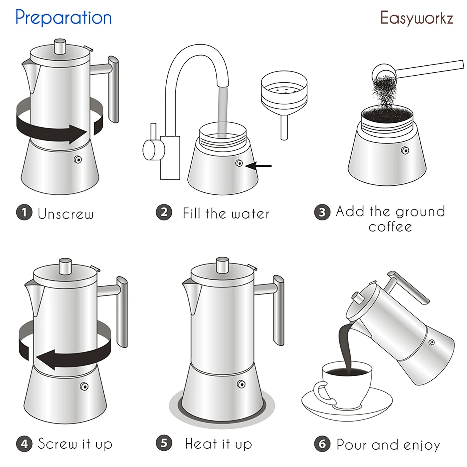 Stovetop Stainless Steel Italian Espresso Maker & an Induction Coffee Machine