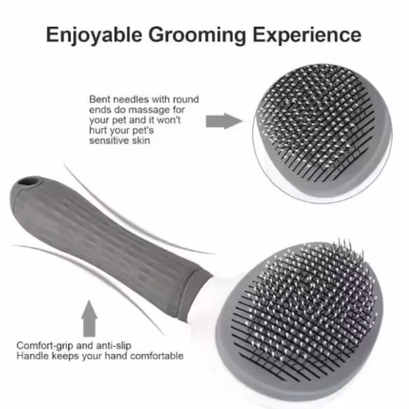 Self Cleaning Pet Brush Comb For Pet Hair Removal And Grooming Tool Pet Accessory