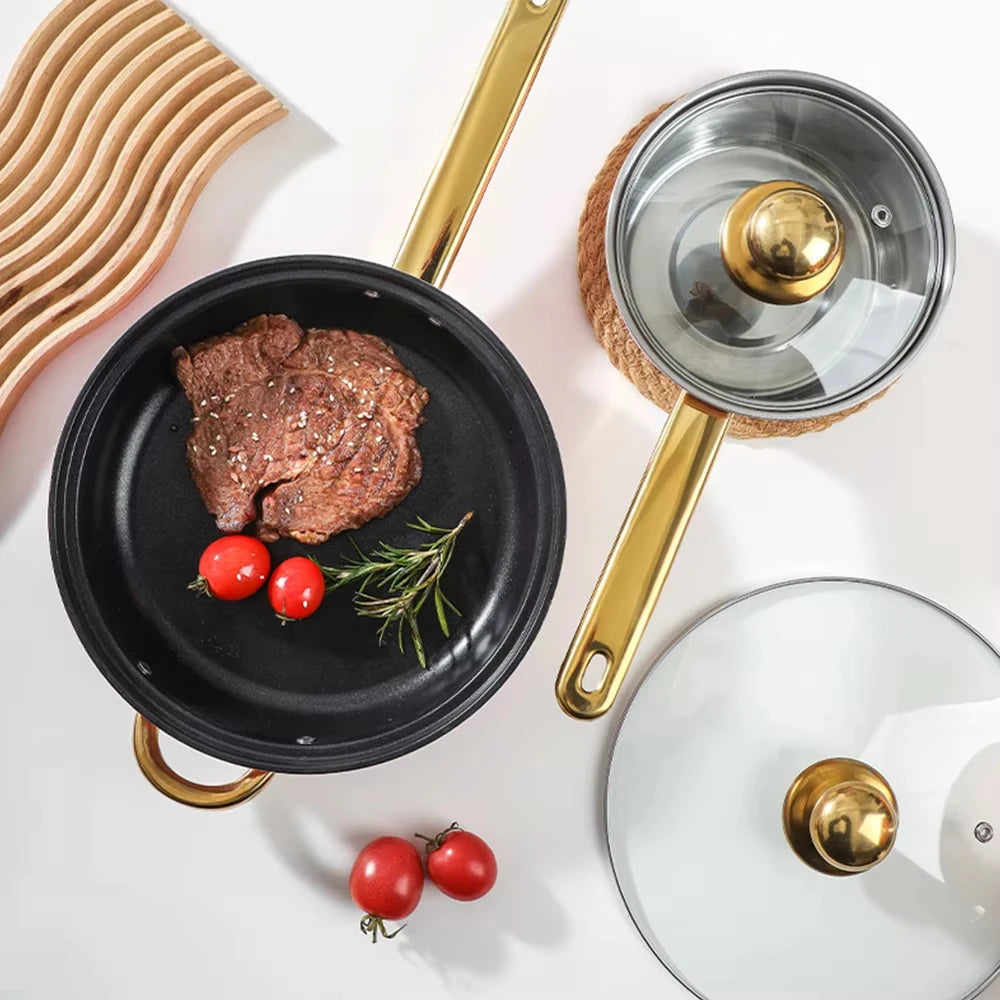 12PCS Stainless Steel Non-Stick Colored Cookware Set