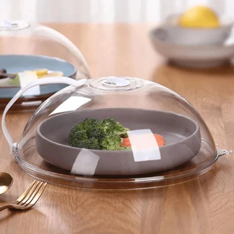 Microwave Food Splash Guard High Temperature Resistant Food Heating Cover with Steam Vent and Handle With Transparent Plate Cover - Lovies Kitchenwares