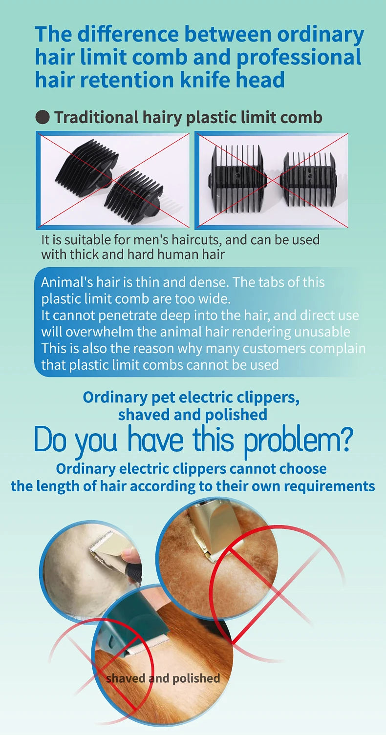 Professional LCD Screen Dog and Cat Electrical Grooming Clippers and Trimmers With Rechargeable Haircut Machine