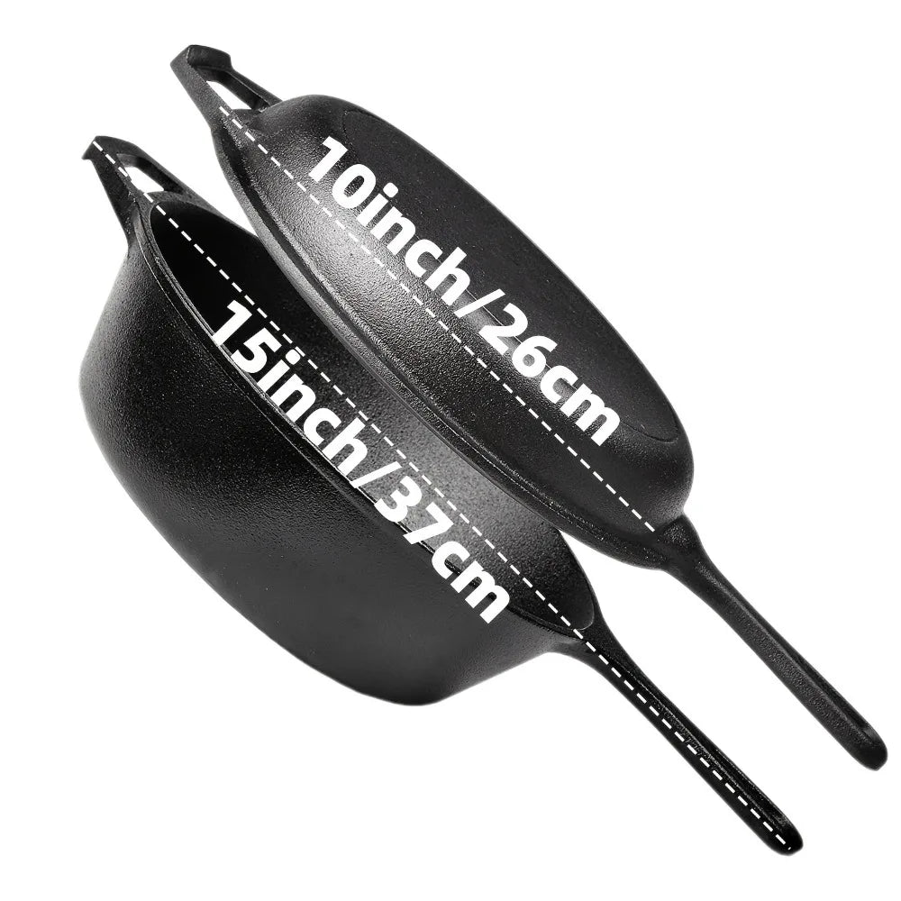 3PCS Cast Iron Skillet Set (6/8/10 Inch)  Pre-Seasoned, Non-Stick Heavy-Duty Pans