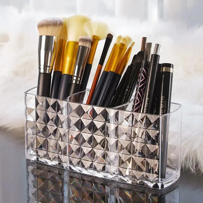1Pcs/2Pcs Diamond Patterned Mirror Cabinet Storage Box, Multi-Room Multi-Use Storage Box