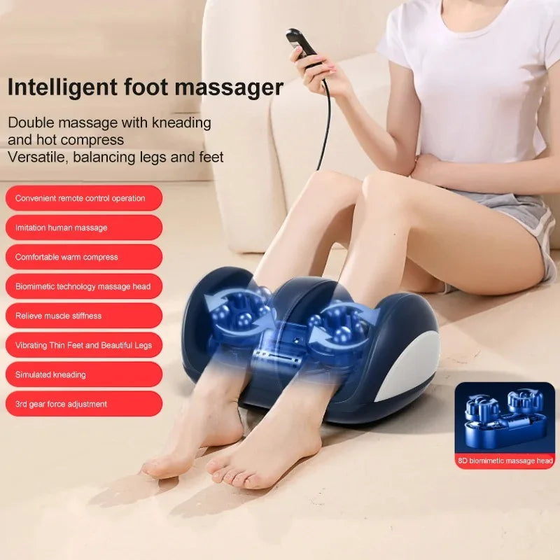 Electric Heated Roller Foot Calf & Leg Massager