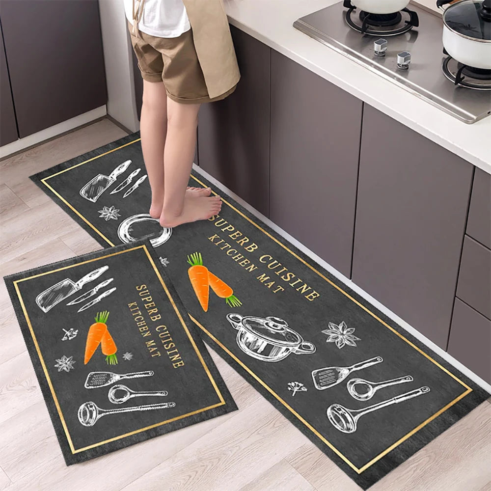 Kitchen Floor Mat Soft Washable Anti-Slip Carpet