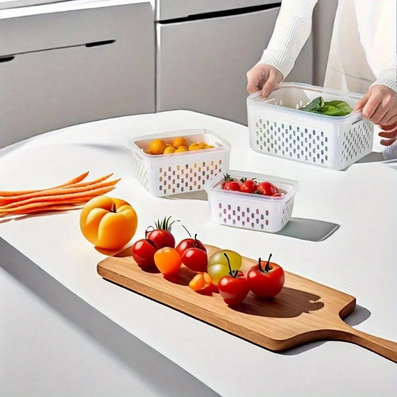 4pcs/Set Leak-Proof Food Storage Containers-Airtight, Stackable Meal Prep Boxes-Suitable for Fruits, Vegetables, Meat & Grains - Lovies Kitchenwares