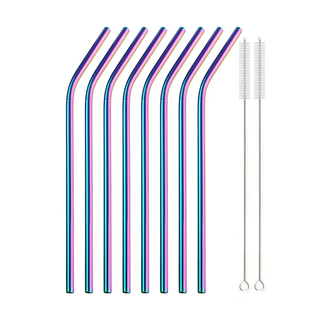5/10Pcs Reusable Stainless Steel Drinking Straws