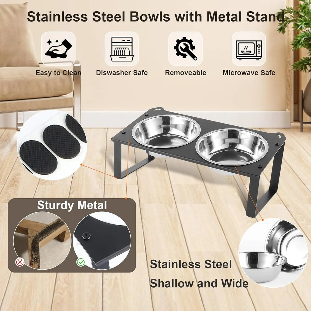 Elevated Cat Food and Water Bowls Set