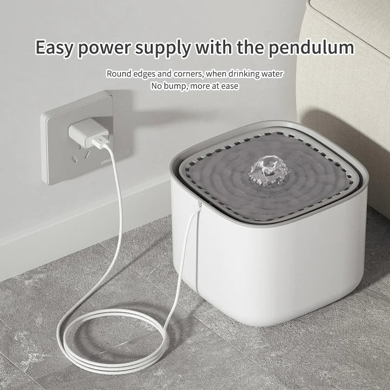 3L Auto Recirculate Cat Water Drinking Fountain With Large Capacity Filtering USB Electric Mute
