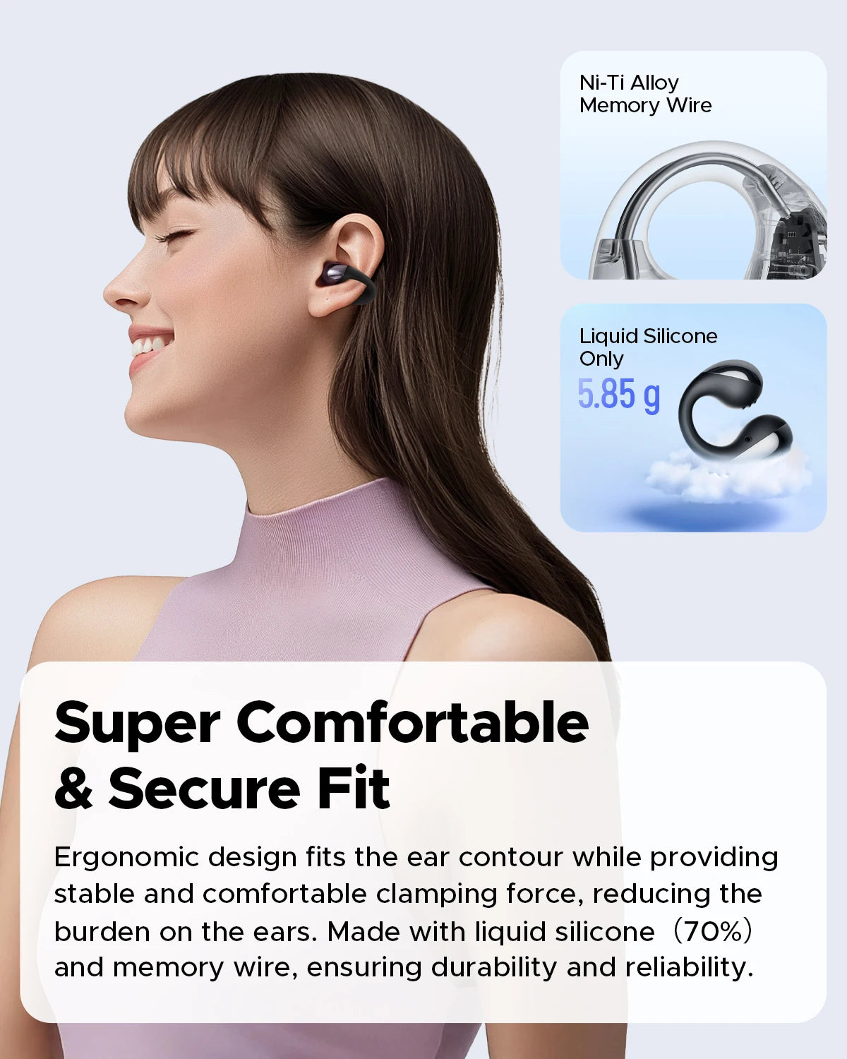 Wireless Earphones Bluetooth 5.4 Open-Ear Earbuds With AI ENC Clear Call, Multipoint Connection, IPX5