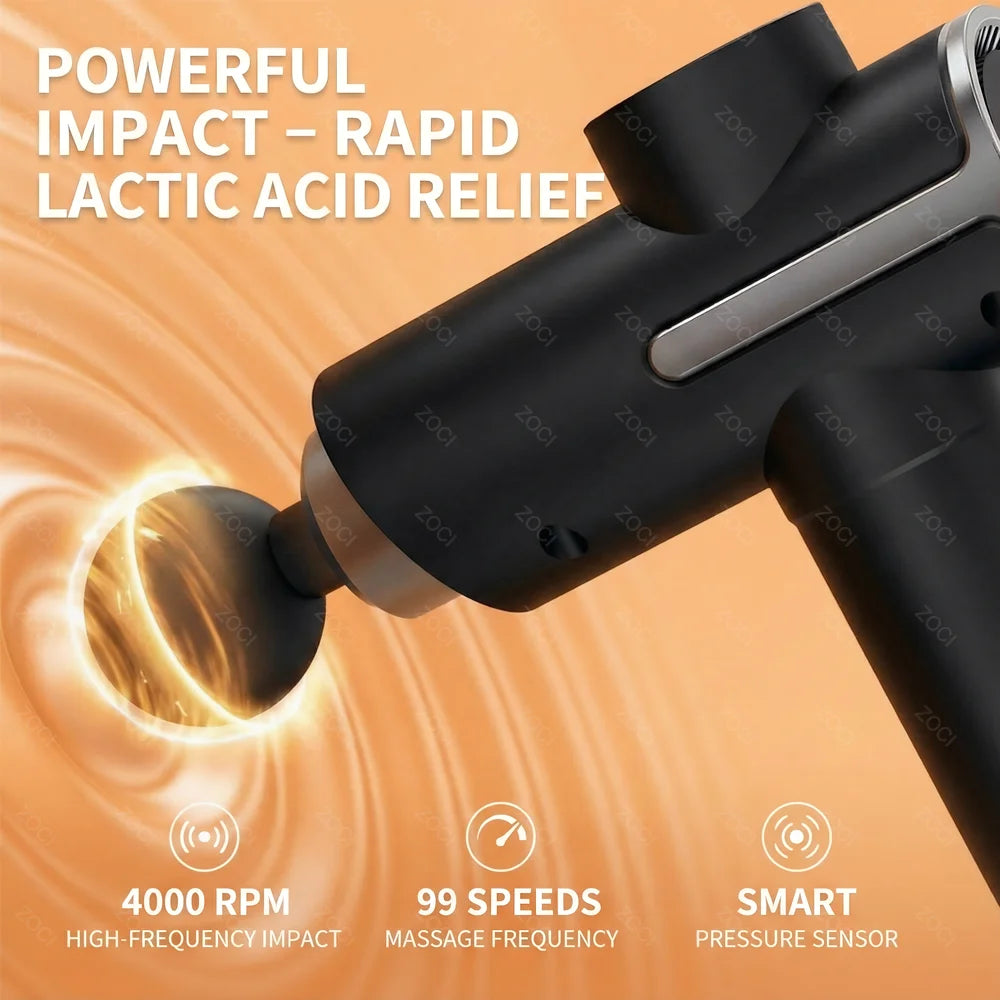 3 Mode Handheld Portable Mini Deep Tissue Muscle Massager Gun With Heated Head & 99 Speed Electric Fascia