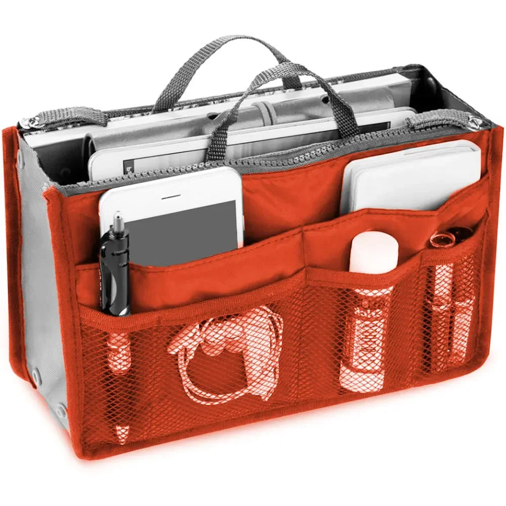Women's Foldable Nylon Cosmetic Organizer Travel Large Capacity Handbag