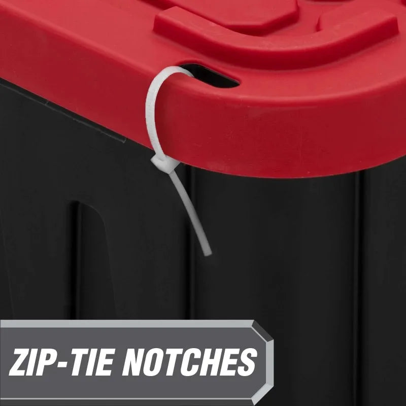 6 Pack Hyper Tough 27 Gallon Plastic Storage Container with Snap-On Lid