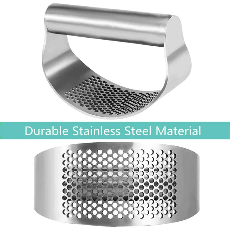Upgraded Stainless Steel Garlic Press Squeezer & Ginger Rocker