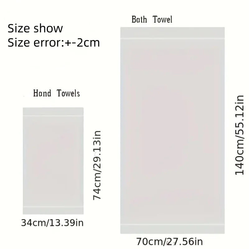 Set of 6 Bamboo Fiber Thick Absorbent Bath Towels