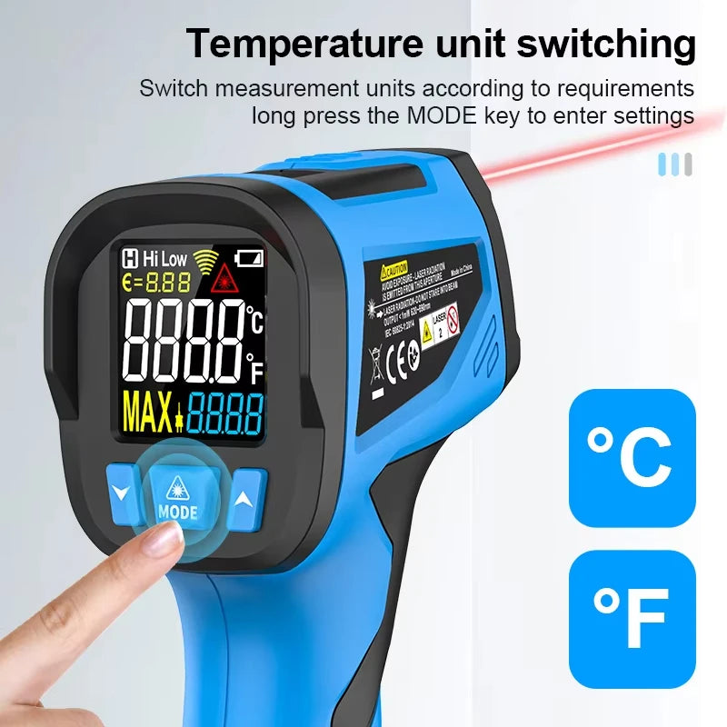 -40 to 800 Degree Digital Infrared Laser Thermometer Non-Contact