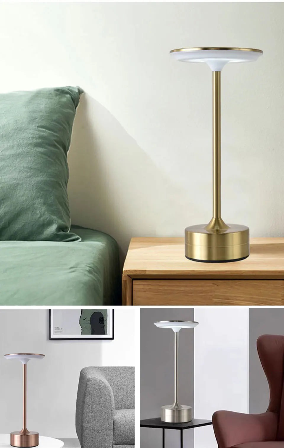 LED Touch Sensor Table Lamp & Night Light & USB Rechargeable