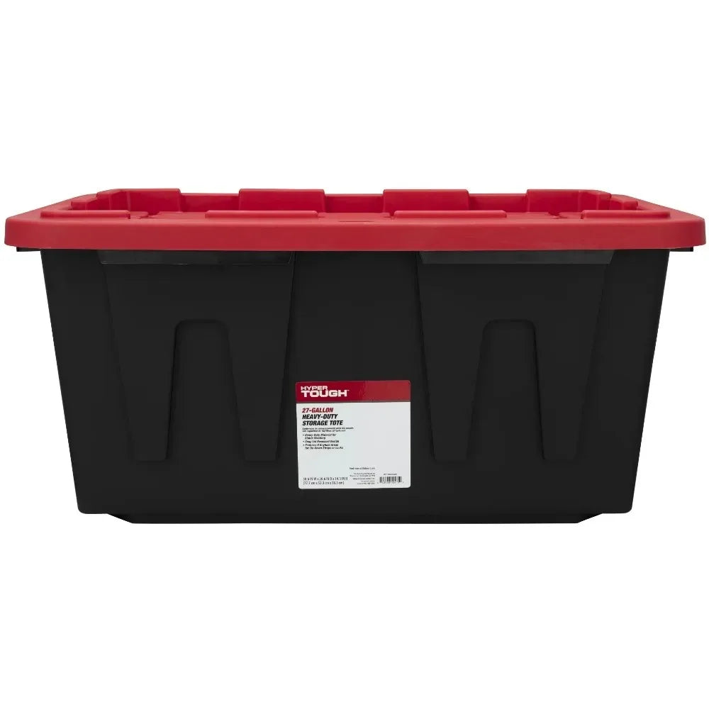 6 Pack Hyper Tough 27 Gallon Plastic Storage Container with Snap-On Lid