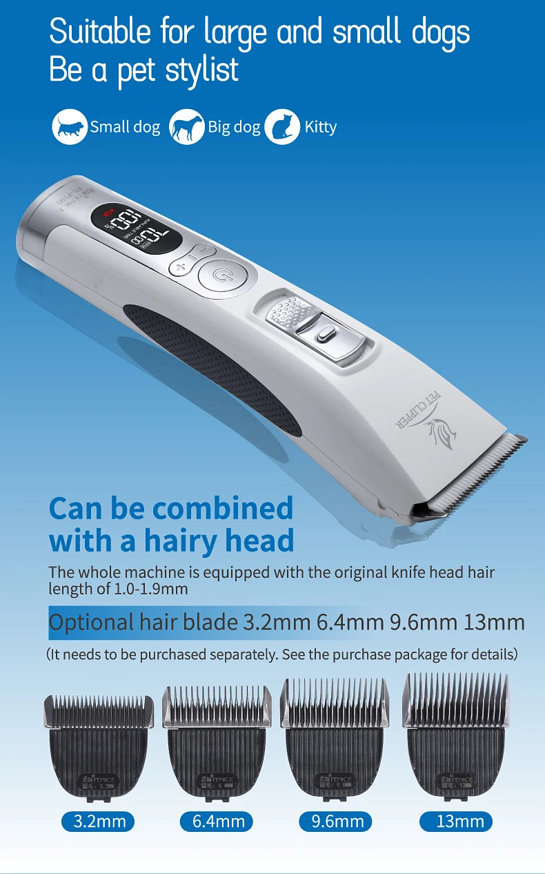 Professional LCD Screen Dog and Cat Electrical Grooming Clippers and Trimmers With Rechargeable Haircut Machine