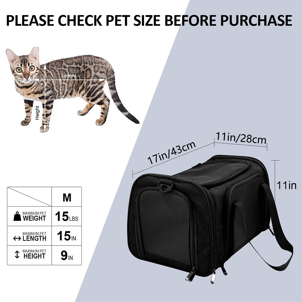 Soft Side Pet Backpack Travel Bag Carrier For Small Pets