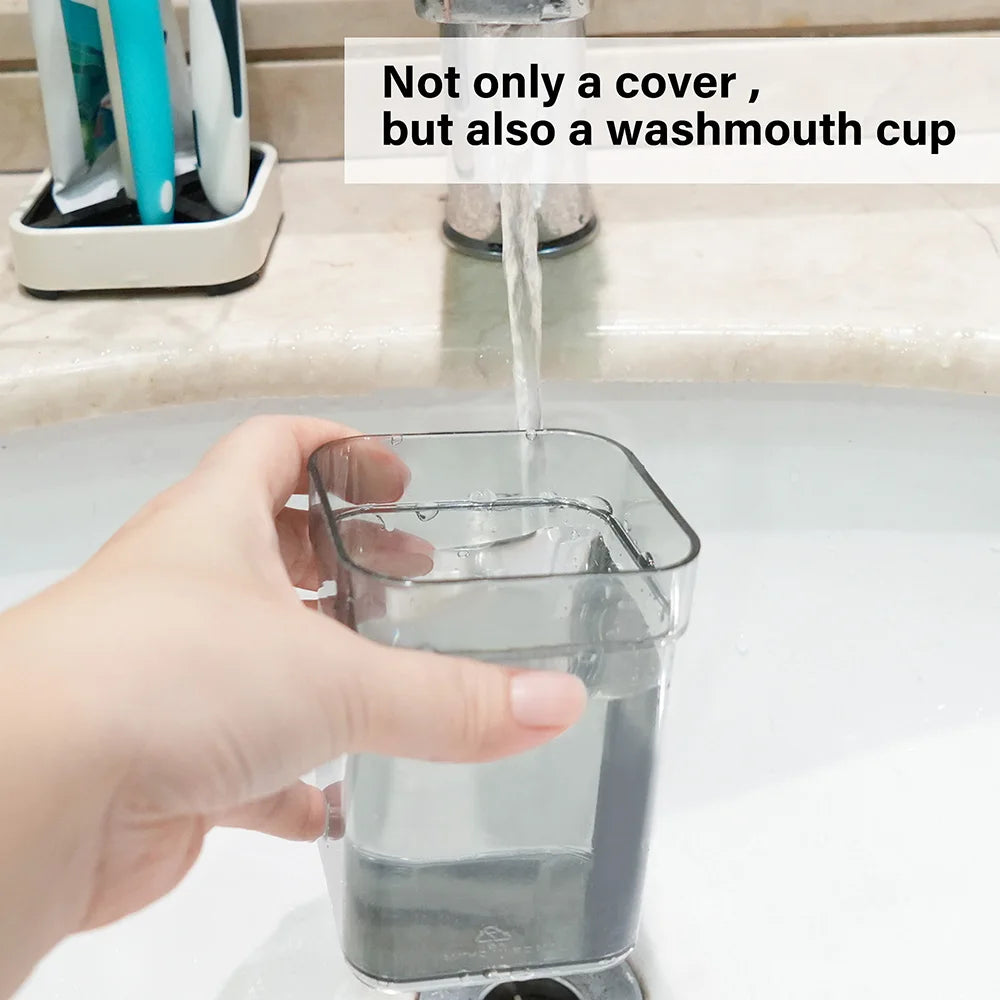 Toothbrush & Toothpaste Holder With Cup/Cover