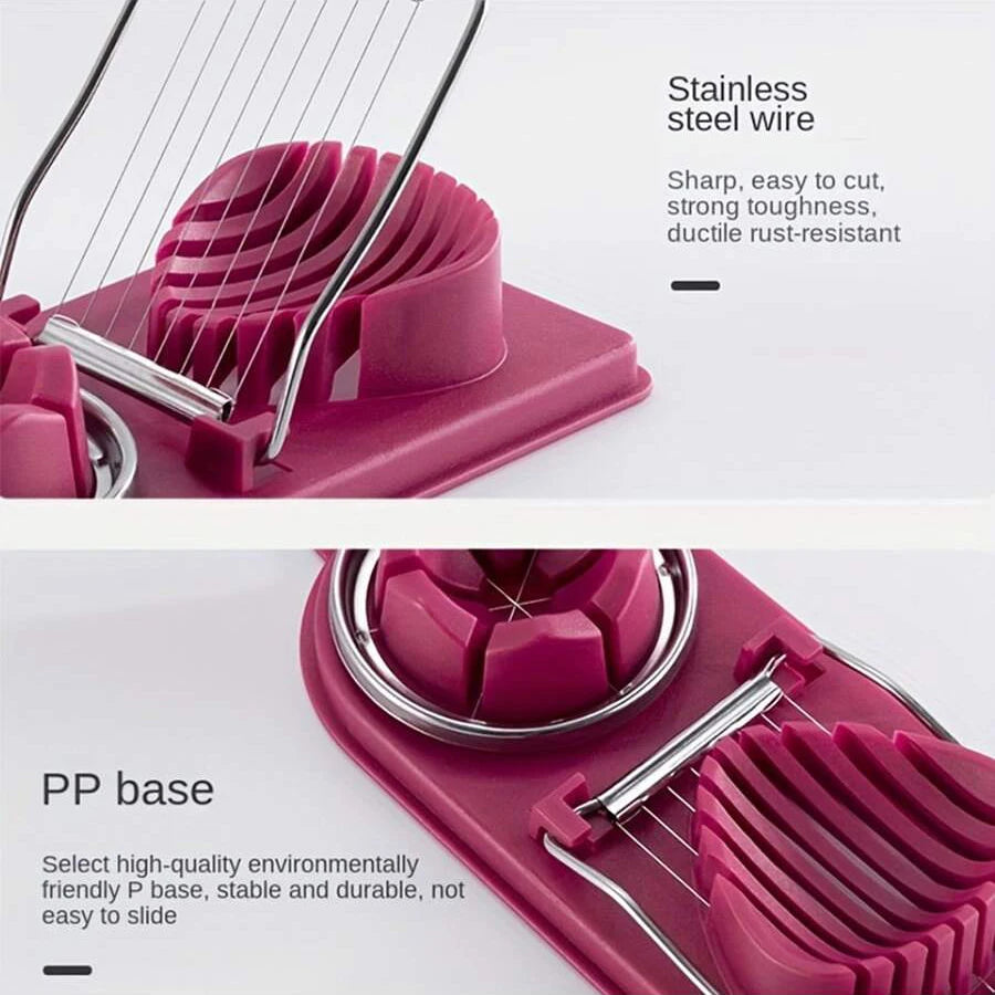 Multifunctional PP Base 2-in-1 Stainless Steel Wire Egg Cutter