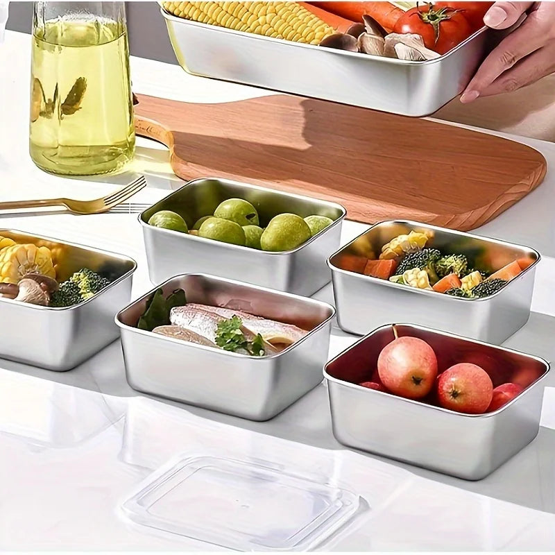 5pc Airtight Dishwasher Safe Stainless Steel Food Storage Containers Set